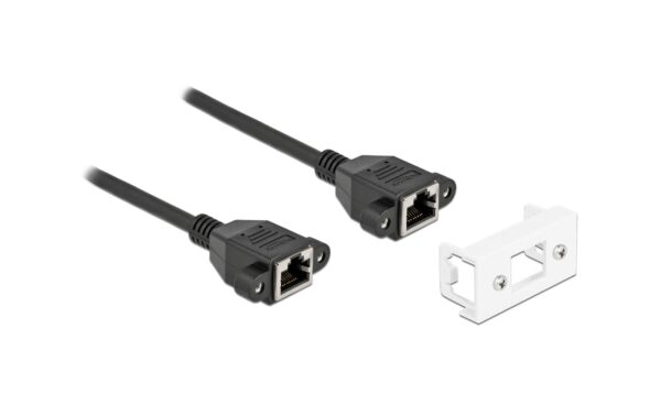 Delock Verlängerungskabel: S/FTP RJ45-RJ45 Easy45, Buchse, Cat.6A, 25cm, schwarz kaufen Schweiz | Mediatech.ch