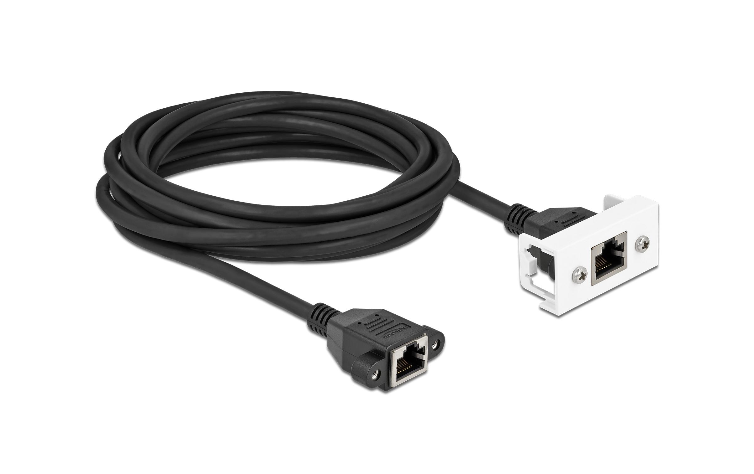 1376200_1 - Mediatech Delock Verlängerungskabel: S/FTP RJ45-RJ45 Easy45, Buchse, Cat.6A, 5m, schwarz
