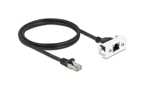 1376202_1 - Mediatech Delock Verlängerungskabel: S/FTP RJ45-RJ45 Easy45,Stecker-Buchse,Cat.6A,1m,schwarz