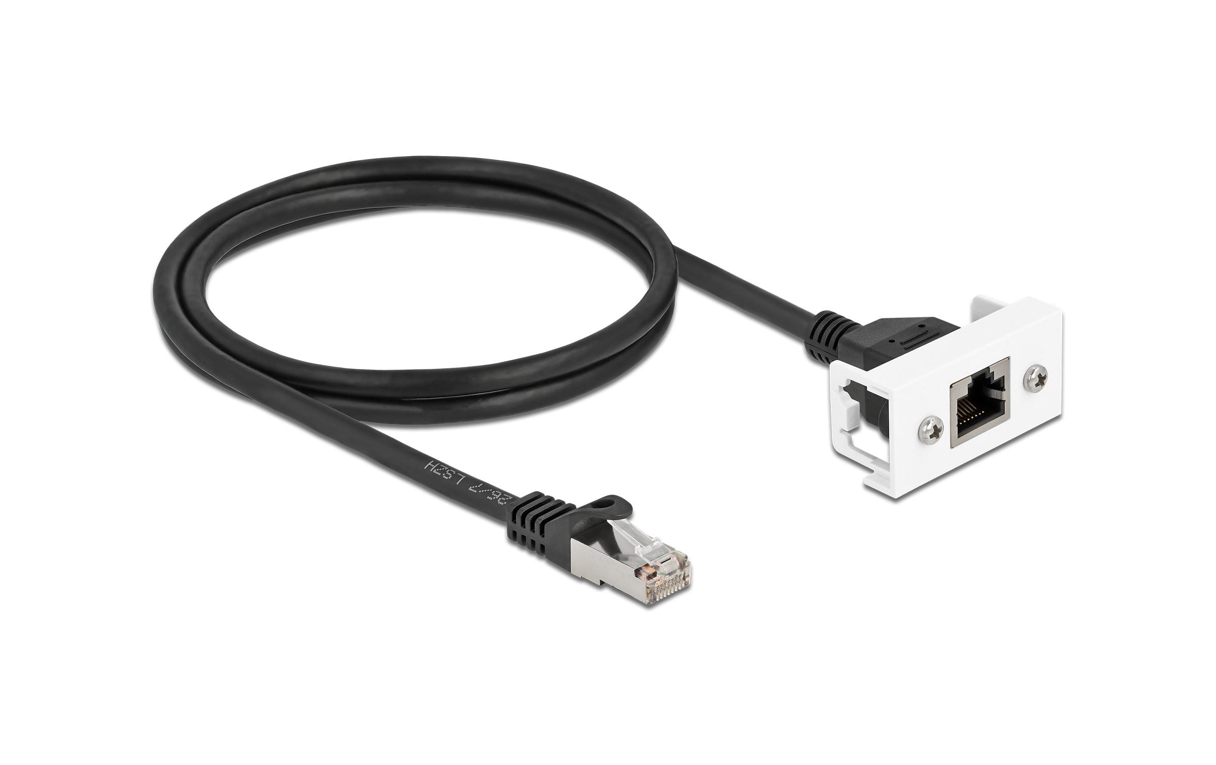 1376202_1 - Mediatech Delock Verlängerungskabel: S/FTP RJ45-RJ45 Easy45,Stecker-Buchse,Cat.6A,1m,schwarz
