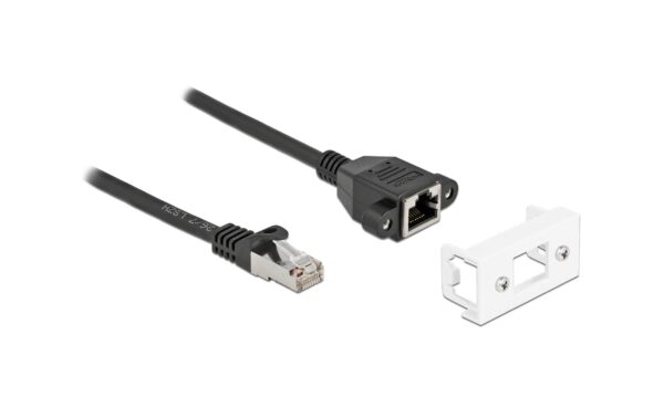 1376203 - Mediatech Delock Verlängerungskabel: S/FTP RJ45-RJ45 Easy45,Stecker-Buchse,Cat.6A,2m,schwarz
