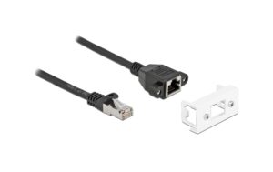 1376207 - Mediatech Delock Verlängerungskabel: S/FTP RJ45-RJ45 Easy45,Stecker-Buchse,Cat.6A,50cm,schwarz