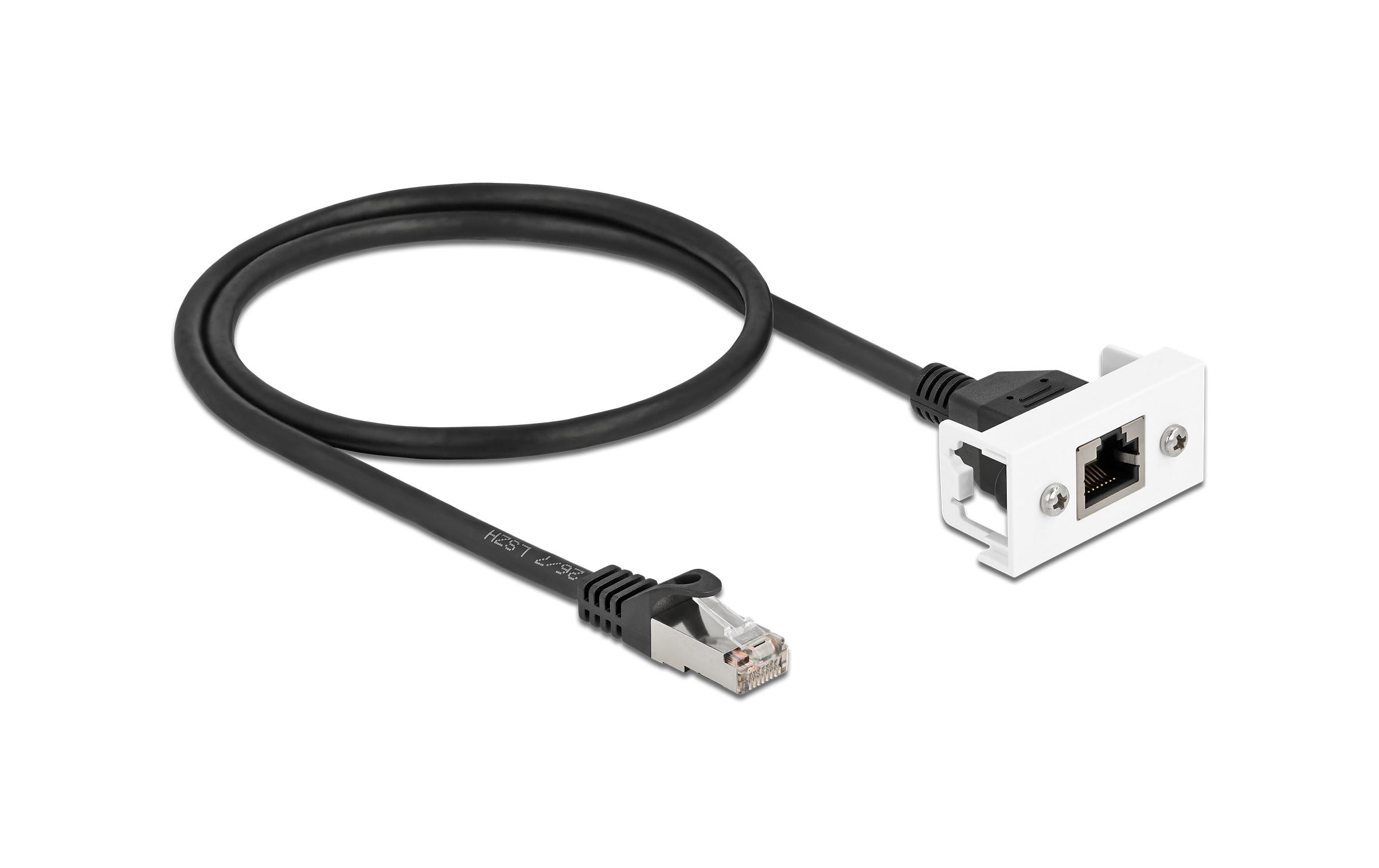 1376207_1 - Mediatech Delock Verlängerungskabel: S/FTP RJ45-RJ45 Easy45,Stecker-Buchse,Cat.6A,50cm,schwarz