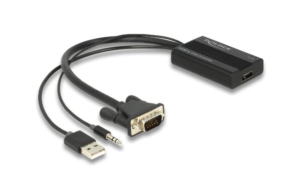 Delock HDMI zu VGA Adapter mit Audio, 25cm kaufen Schweiz | Mediatech.ch