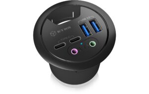 ICY BOX IB-Hub1403B, 4Port USB3 Tisch-Hub 2x USB3 Type-A und 2x USB 3.0 Type-C, Audio