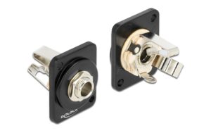 Delock Modul: D-Typ 6.35mm 3 Pin Klinkenbuchse-Lötanschluss, schwarz kaufen Schweiz | Mediatech.ch