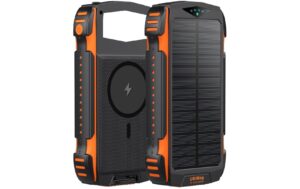 4smarts Solar-Powerbank Rugged TP 20000mAh, 20W, schwarz, Qi-Ladegerät 15W