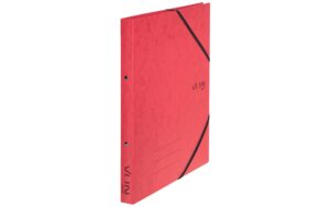 VON Ringbuch A4 mit 2 Ringen mit elastischen Eckbändern, Karton, rot