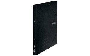 VON Ringbuch A4 mit 2 Ringen mit elastischen Eckbändern, Karton, schwarz