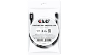 1385995 - Mediatech Club 3D, USB 3.2 Type-C auf micro USB Kabel, 1.0 Meter