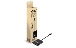 Club 3D, USB Typ-C 3.2 MST Hub auf DP+Dual M 4K60Hz, 20cm