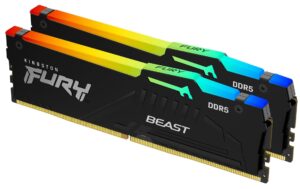 FURY Beast RGB DDR5 32GB 2-Kit 5200MT/s 2x 16GB, CL40, 1.25V, 288Pin