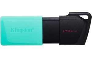 1387757 - Mediatech Kingston DTr Exodia M 256GB, USB 3.2 mit Schutzkappe (blaugrün) & Schlüsselring