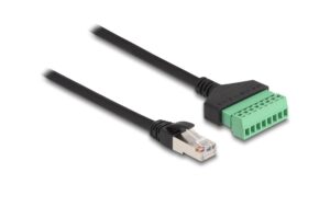 Delock RJ45 Kabel Cat. 6 Stecker zu Terminalblock Adapter, 2m, 2-teilig