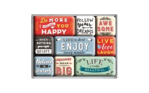 1390047 - Mediatech Nostalgic Art Magnet-Set Enjoy Life 9 Stück, 9x2x7 cm kaufen Schweiz | Mediatech.ch