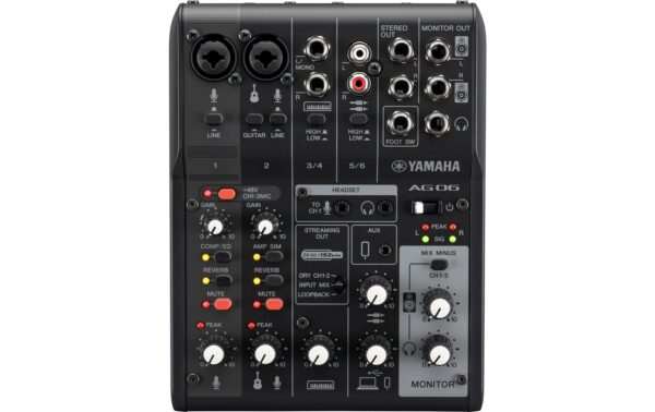 Yamaha AG06 MK2 Black 6-Kanal Mischpult, Audiointerface