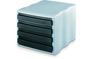 Styro Schubladenbox Styrowave Gehäuse grau, Schublade schwarz