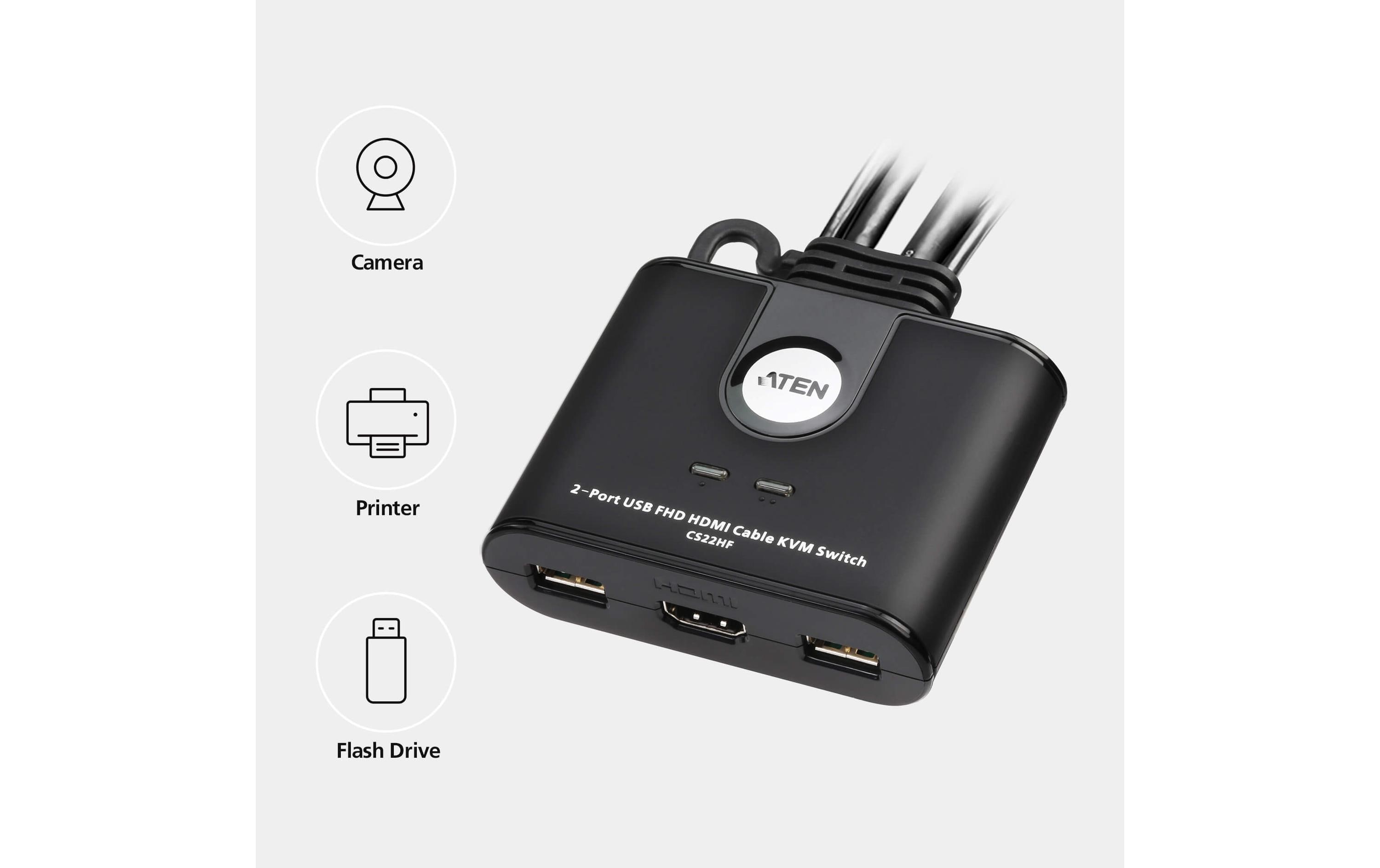 1393396_1 - Mediatech Aten CS22HF 2-Port HDMI KVM Switch FHD, 2-Port, HDMI