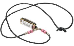 Hohner Miniature Mini Harp Halskette PI Mundharmonika, Mini, pink