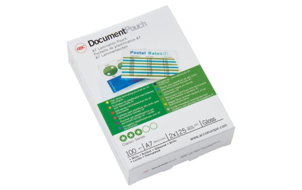 1396811 - Mediatech GBC Laminiertaschen DocumentPouch, 100 Stk 125 my, A7, 80 x 111 mm kaufen Schweiz | Mediatech.ch