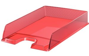 Esselte Briefkorb Europost transparent rot-transparent