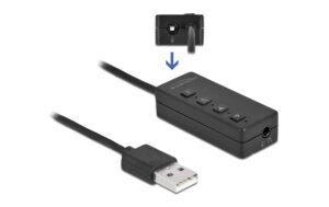 Delock USB Headset und Mikrofon Adapter 2x3,5mm Klinkenbuchse für Windows & Mac OS