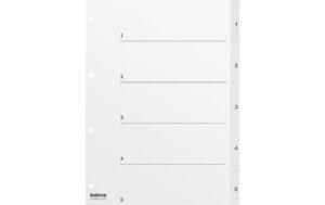 Kolma Zahlen-Register A4 KolmaFlex weiss 1 - 5