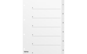 Kolma Zahlen-Register A4 KolmaFlex weiss 1 - 6