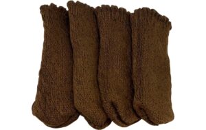 Damco Stuhlsocken Uni braun für Möbel 4er Set 3x11cm