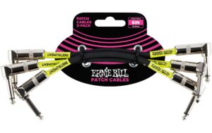 Ernie Ball 6050 Patchkabel gew./gew., schwarz, 15cm, 3er