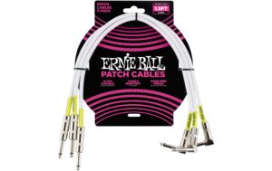 Ernie Ball 6056 Patchkabel gerade/gew., weiss, 45cm, 3er