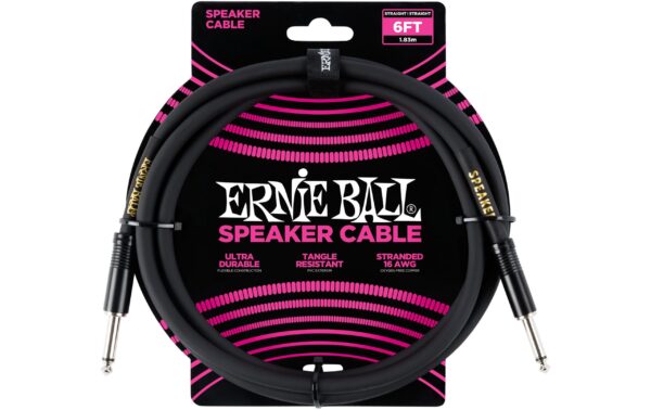 1403929 - Mediatech Ernie Ball 6072 Boxenkabel gerade/gerade, schwarz, 1,8m