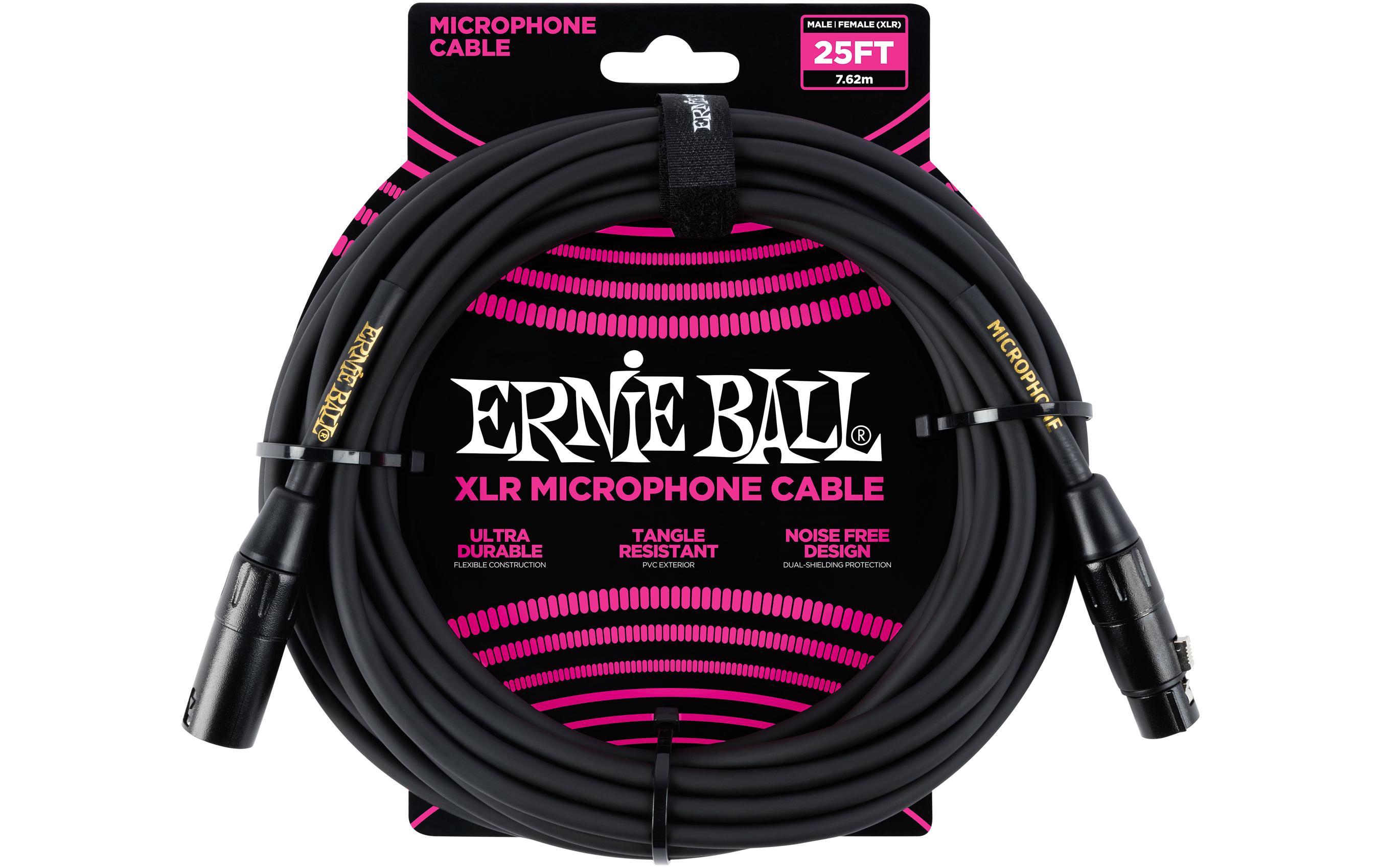Ernie Ball 6073 Mikrofonkabel XLR/XLR, schwarz, 7,62m