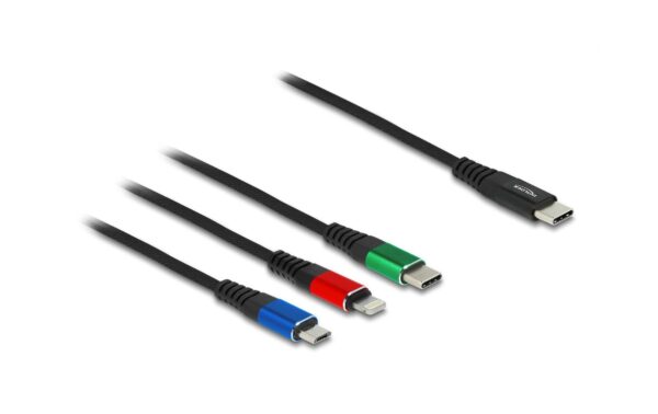 Delock USB2.0-Ladekabel 3 in 1, 1m Typ-C zu Lightning / Micro USB/ USB Type-C kaufen Schweiz | Mediatech.ch