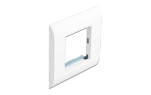 1404555 - Mediatech Delock Easy 45 Modulträger, 80x80mm mit Abdeckrahmen, weiss kaufen Schweiz | Mediatech.ch