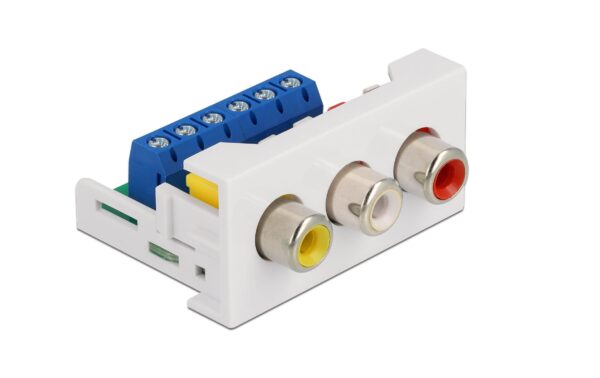 Delock Easy 45 Modul 3x Cinch Buchse 22.5x45mm, weiss