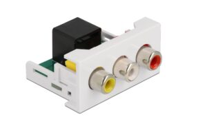 Delock Easy 45 Modul 3xCinch zu RJ45 Buchse 22.5x45mm, weiss