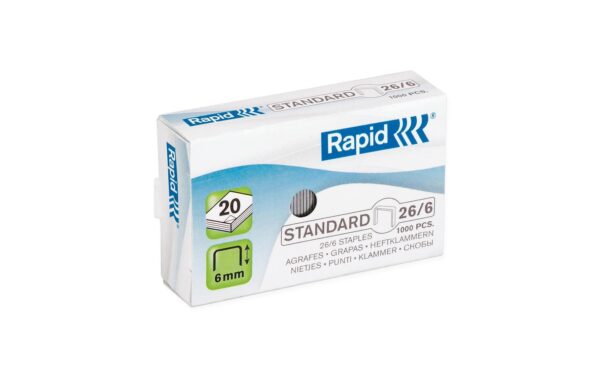 Rapid Heftklammern Standard, 1000 Stk 26/6, Schenkellänge 6 mm kaufen Schweiz | Mediatech.ch
