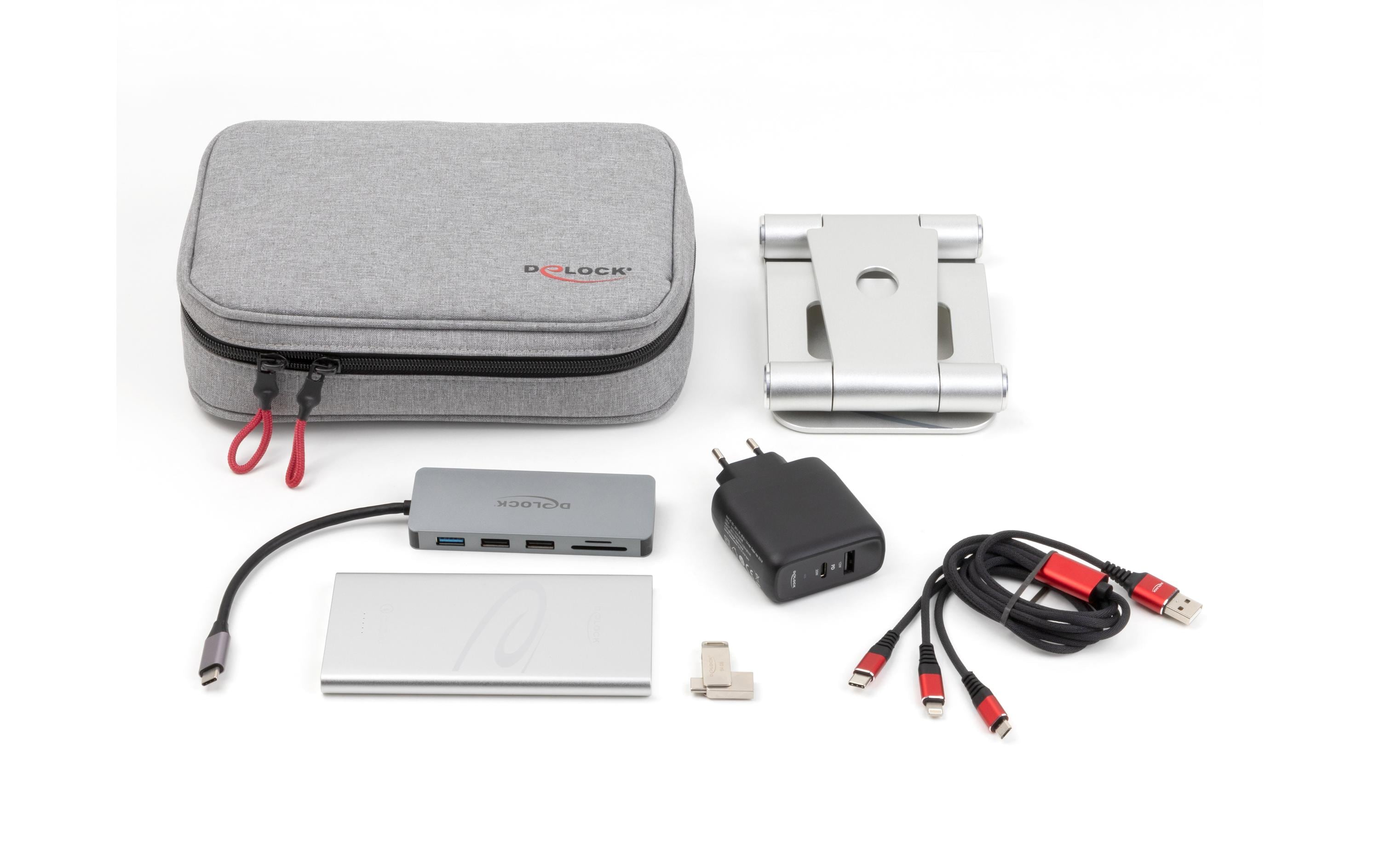Delock Travel Kit 5 Tablet Edition Docking,3/1 Kabel,Halterung,PBank, USB 64GB