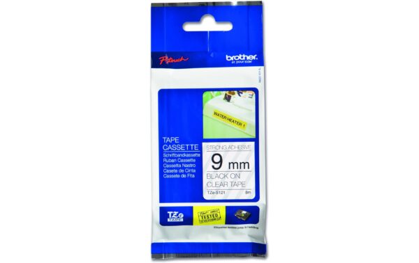 1407741 - Mediatech Brother P-Touch Schriftbänder 9 mm,Band klar,Schrift schwarz,extrastark