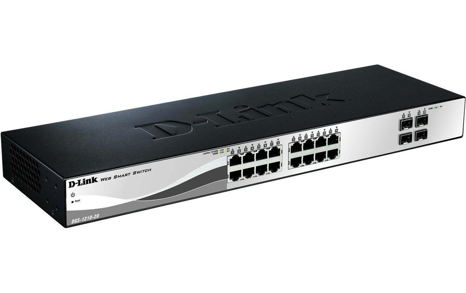 D-Link DGS-1210-20/E: 20 Port Smart Switch 20xGigabit, Layer2, 4xSFP shared kaufen Schweiz | Mediatech.ch