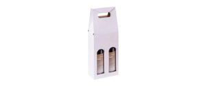 Brieger Tragverpackung für Wein 2  Flaschen,16.2 x 8.1 x 37 cm, weiss