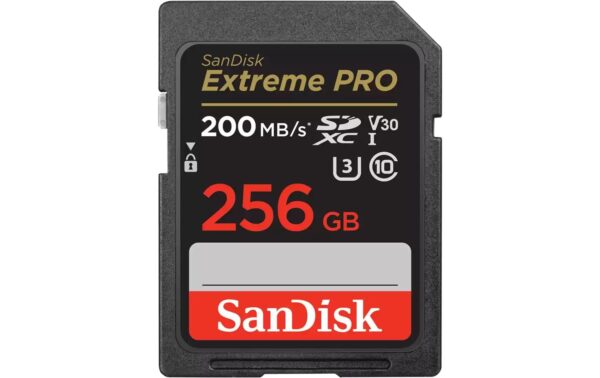 SanDisk SDXC Card Extreme Pro 256GB Lesen 200MB/s, Schreiben 140MB/s