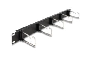 Delock 19 Kabelmanagement Rangierpanel mit 5 Metallbügel 1 HE, schwarz