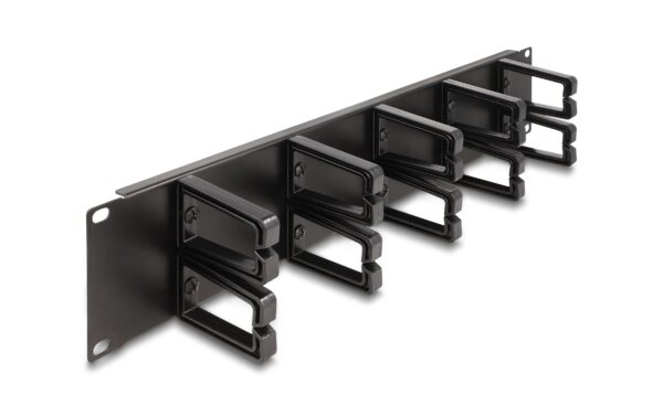 1419848 - Mediatech Delock 19 Kabelmanagement Rangierpanel mit 10 Kunststoffbügel 2 HE, schwarz kaufen Schweiz | Mediatech.ch