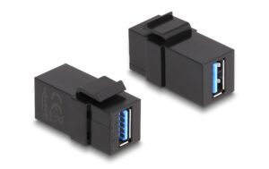 Delock Keystone Modul USB3.0 A Buchse-Buchse, schwarz (1:1)