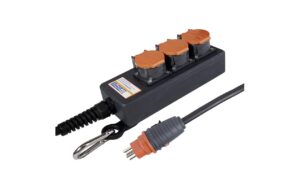 Steffen Steckdosenleiste Professional 3xT15 schwarz-orange, IP55, 5x1.5mm, 3m Kabel