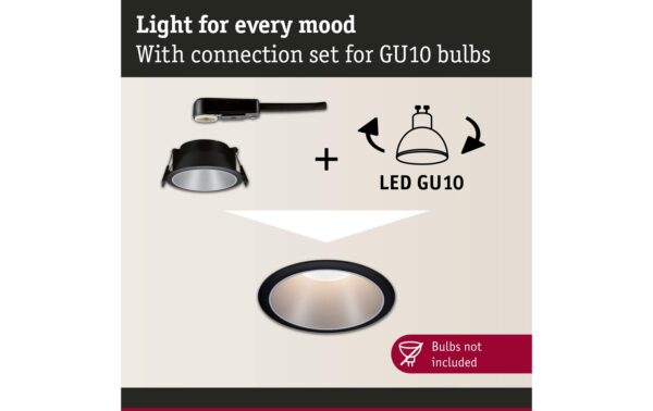 Paulmann EBL Cole max 1x10W GU10 230V schwarz matt silber Alu