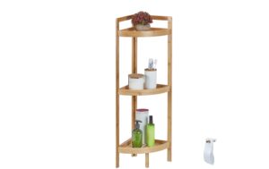 relaxdays Eckregal aus Bambus, 3 Ablagen 90x36.5x26cm (HxBxT), Ablageabstand ca.31.5 kaufen Schweiz | Mediatech.ch