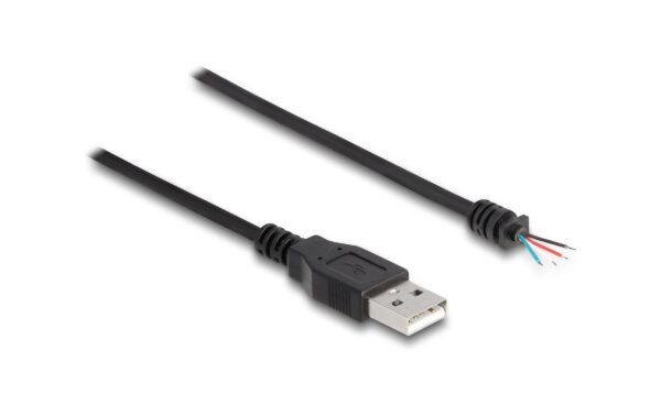 1422709 - Mediatech Delock USB2.0 Typ-A Stecker zu 4x offene Kabelenden, 1m, schwarz kaufen Schweiz | Mediatech.ch